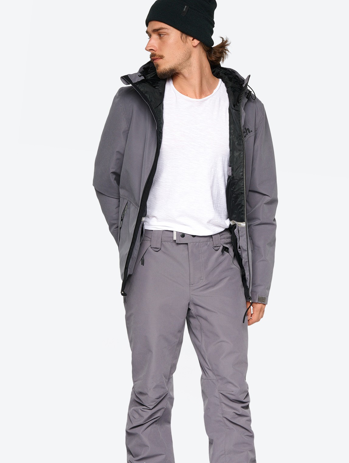 Waterproof Jacket With Reflective Logo Grey | StreetO